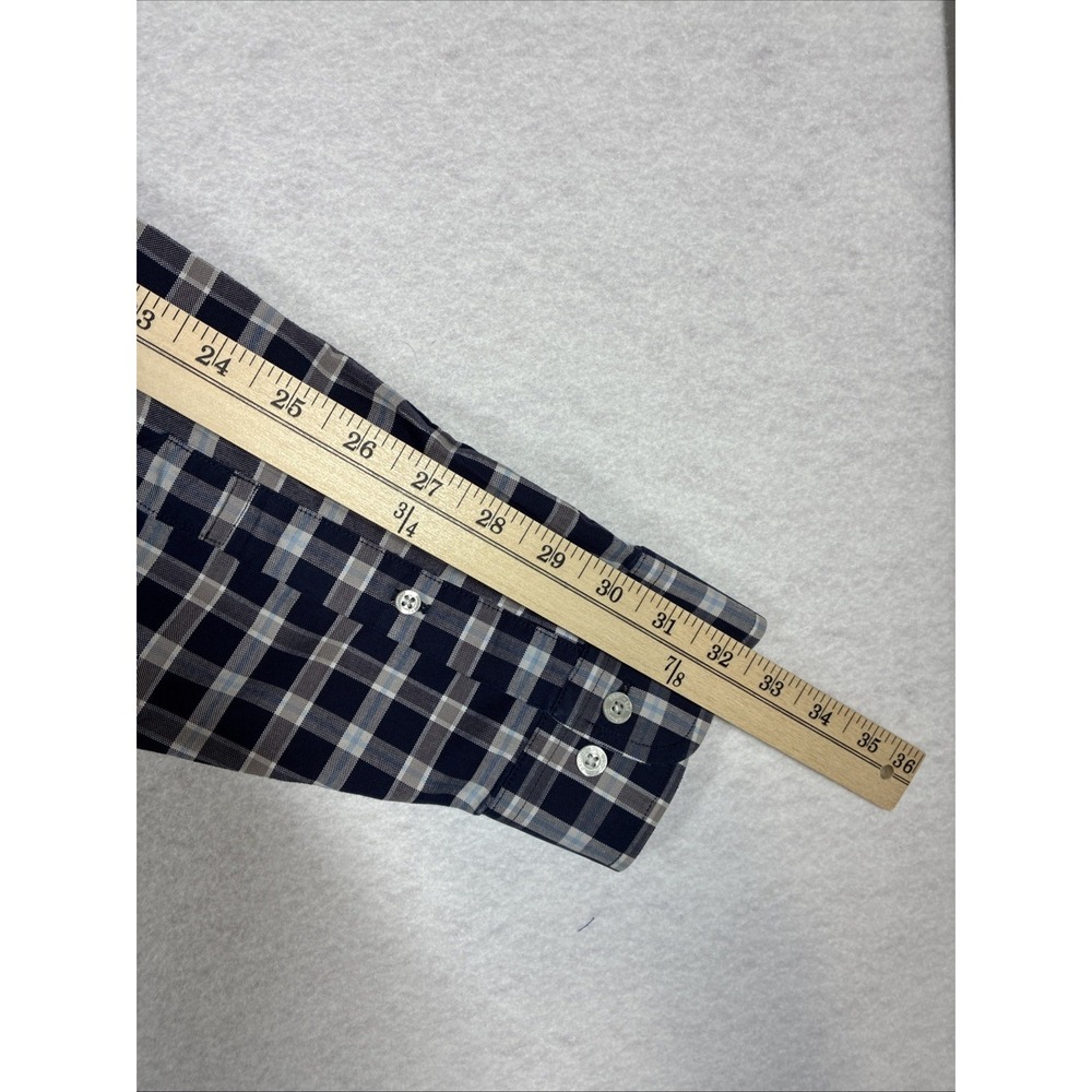 Brooks Brothers 1818 Non-Iron Slim Fit XL Blue Plaid L/S Men's Oxford Logo Check - Picture 11 of 14